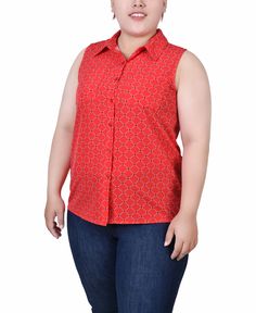 in stock Red Sleeveless Top With Button Closure, Red Sleeveless Blouse For Work, Classic Red Sleeveless Top, Fall Fashions, Notch Collar, Blouse Online, Notched Collar, Lace White Dress, Every Color