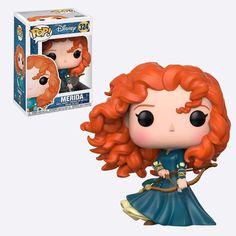 the little mermaid pop vinyl figure is shown in front of a white box with an orange hair