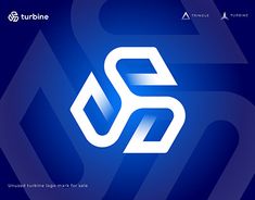 the blue and white logo for turbine