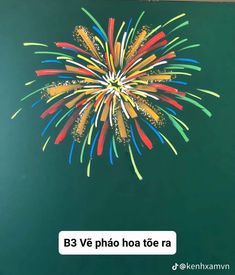 an image of a colorful fireworks display on a green background with the words b3 ve pho hoa to re