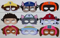 several masks with different colors and designs on them