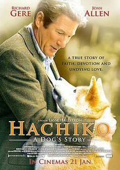 the movie poster for hachiko, a dog's story with john allen