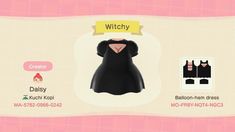 an animal crossing character is wearing a black dress