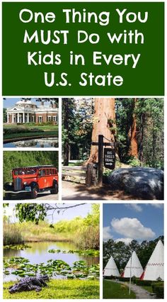 the cover of one thing you must do with kids in every u s state, including trees and water