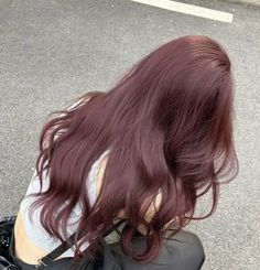 Wine Cherry Hair, Light Purple Pink Hair, Colors That Look Good With Brown Hair, Pink Lavender Brown Hair, Red Cherry Hair Aesthetic, Light Red Hair Aesthetic, Lavender Red Hair, Red Korean Hair, Hairdye Inspo Long Hair