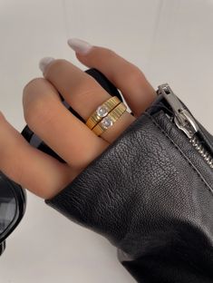 Princess Ring Gold Ring with Micro Cubic Zirconia Accent Material: 18K Gold Plated over Premium 316L Stainless Steel Care: Water/ Sweat Resistant (No Discoloration or Tarnishing) Size: Available in 6, 7, 8