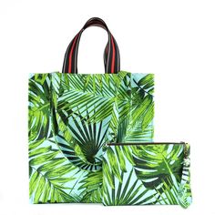 The Pawleys Tote has lots of pockets and the matching pouch helps organize all your essentials. You can wear it on your shoulder or carry it by the fun striped handles.  This bag also features a two-sided design; tropical palm leaves on the front and leopard print on the back.  You can use it either way.  Take a walk on the wild side with the slim silhouette of this exotic tote. OVERVIEW  Allow between 1-2 business days for your item to be processed and shipped. ✥✥ Each bag is handmade in my stu Summer Tote Bag, Leopard Tote, Leopard Bag, Summer Tote Bags, Palm Leaves Print, Duck Cloth, Summer Tote, Tropical Palm, Organization Help