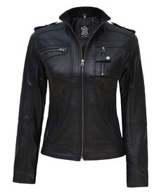 Black Moto Leather Jacket For Women
This black leather moto jacket is a sharp and edgy take on a classic motorcycle jacket. It is made of strong and sturdy leather but without extra weight or bulk. Perfect for everyday wear and even better for riding, this luxe piece will let you look classy & elegant. Keep the look clean by pairing it with a classic pair of skinny jeans or add an edge with distressed denim and open-toe booties. Fitted Punk Leather Jacket, Fitted Moto Leather Jacket With Zipper Closure, Black Leather Biker Jacket With Zipper Closure, Fitted Leather Jacket With Zipper For Biker Events, Fitted Biker Leather Jacket For Winter, Fitted Black Punk Biker Jacket, Edgy Fitted Leather Jacket For Motorcycling, Classic Black Leather Motorcycle Jacket, Fitted Moto Leather Jacket For Biker Events