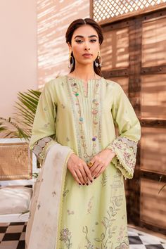 Pakistani Eid Dress in Green Lawn Kameez Trouser Style is a stunning attire adorned with embroidery work. The premium quality of lawn and hand-crafted embellishments make this perfectly stitched Pakistani Dress an epitome of beauty and your foremost priority. Detailed Description: SKU: PS1839 Detailing: Embroidery, Threads, Floral designs Color: Green Fabric: Organza, Lawn Design: Fully Embroidered dress Event: Festive, Party wear Green Embroidered Straight Kurta Dress, Festive Cambric Lawn Suit With Intricate Embroidery, Eid Cambric Kurta With Intricate Embroidery, Eid Kurta With Intricate Embroidery In Cambric, Eid Cambric Lawn Suit With Intricate Embroidery, Cambric Dress With Intricate Embroidery For Festive Season, Eid Straight Kurta With Intricate Embroidery, Straight Kurta Embroidered Dress For Eid, Eid Embroidered Chanderi Dress