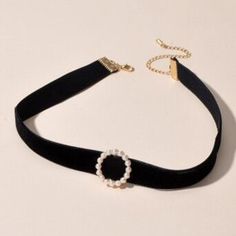 ProductNo SP240801SRFU Formal Jewelry With Adjustable Black Band, Adjustable Black Round Choker, Black Adjustable Round Choker, Black Band Choker Jewelry, Black Choker With Black Band, Black Pearl Necklace, Crystal Clutch, Girls Gift, Pearl Choker