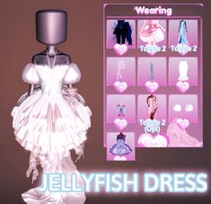 a dress up game with clothes and accessories on display in front of an advertise board