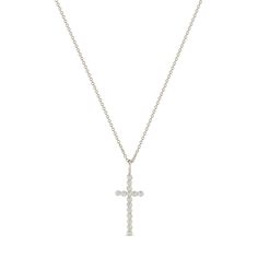 Zoë Chicco 14k Gold Diamond Bezel Cross Pendant Necklace Elegant White Gold Cross Necklace With Adjustable Chain, Elegant Cable Chain Jewelry With Cross Pendant, Elegant Cable Chain Cross Pendant Jewelry, Gift Diamond Necklace With Single Cut Cross Pendant, Gold Cross Pendant Diamond Necklace With Single Cut, Brilliant Cut Diamond Cross Pendant Necklace, Sterling Silver Cross Pendant Necklace With Single Cut Diamonds, Cross-shaped Diamond Necklace With Single Cut Diamonds, 14k Gold Diamond-cut Cross Pendant