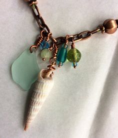 Ocean-inspired Sea Glass Necklaces For Beach, Ocean-inspired Recycled Glass Beach Jewelry, Copper Heart, Witch Jewelry, Summer Necklace, Shell Necklace, Fun Summer, Beach Glass, Shell Necklaces