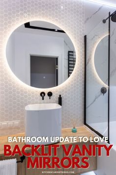 Bathroom Update to Love: Backlit Vanity Mirrors Bathroom Update, Vanity Mirror, Vanity, Mirror, Dressing Table