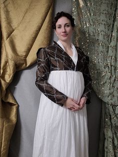 High quality embroidered silk spencer for your Regency outings. The color is a warm chocolate brown with duck egg blue embroidery. The spencer bodice is lined, the sleeves are not which makes it very wearable for either warm and cold weather. It closes with an invisible hook and eye at the front.  The measurements are as follows:  Bust - 85 cm  Empire Waist 75 cm  Arms Bizeps - 35 cm  Arms length - 60 cm  In case of questions feel free to contact me directly. Regency Style Fitted Long Sleeve Outerwear, Regency Era Scarf, Regency Shawl, Regency Chemisette, Spencer Jacket Regency, Regency Spencer, The Spencer, Warm Chocolate, Blue Embroidery