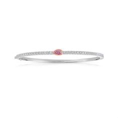 GIA certified fancy light pink bangle bracelet. White Diamond Bracelet With Pave Setting, White Diamond Bracelets With Pave Setting, White Diamond Pave Bangle Bracelet, White Diamond Bangle Bracelet With Pave Setting, White Diamond Bangle Fine Jewelry, Fine Jewelry White Bangle With Single Cut Diamonds, White Bangle With Single Cut Diamonds, Fine Jewelry Diamond White Bracelets With Pave Setting, Diamond White Bracelets With Pave Setting