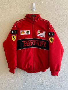 #jaqueta #jacket #team #y2k #sportlife #black #blue #yellow #green #white #red #pink #purple #star #ferrari #adidas #nike #spiderman #monsterhigh #clothing #aesthetic  jacket white red blue yellow green pink y2k sportlife clothing aesthetic adidas 90s Ferrari, Ferrari Racing Jacket, Vintage Nascar Jacket, F1 Jacket, Thrift Fits, Ferrari Vintage, Vetements Shoes, Ferrari Jacket