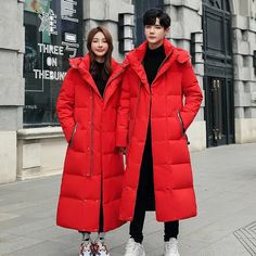 Winter Parka Men, Korean Coat, Red Parka, Winter Parka, Mens Parka, Black Down, Winter Cold, White Duck, White Ducks