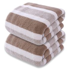 PRICES MAY VARY. SIZE & MATERIAL- Size is 27" x 55", 2 Pack.Well made with high quality Microfiber, durable and soft. SOFT, SUPER - ABSORBENT & Lightweight: The Microfiber bath towels are more absorbent, durable and dry faster than cotton towels, save your showering time. Hanging Loop Design -The microfiber towels use durable hanging loops, you can hang the towels on the place with good airflow. MULTI USE TOWEL - Perfect as bath towel when you swimming or bath, you also use it as Fitness Towel o Beach Towel Set, Bath Towels Luxury, Large Beach Towels, Shower Towel, Quick Dry Towel, Striped Towels, Towel Pattern, Microfiber Towel, Drying Towels