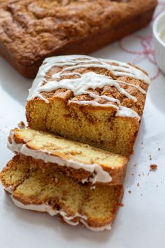 two slices of cake sitting next to each other