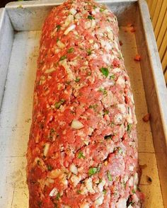 the meatloaf is ready to be cooked in the oven