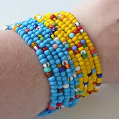 So wonderful to look at! This is a set of 5 brightly colored rainbow seed bead bracelets. Each light weight, strong, stretchy. Easy to wear. Can be made to fit you perfectly in child through adult sizes. Beads may vary slightly from the ones shown. Pictures show other color options available. Purchasing this listing, you will get 5 strands of seed bead bracelets as seen in the 1st picture. This is a special NON personalized price. This listing is for 1 set of 5 bracelets all the same size. The s Yellow Turquoise, Rainbow Kids, Colorful Rainbow, Bead Bracelets, Seed Bead Bracelets, Bracelet Stack, Seed Bead, Other Colors, Bracelet Set