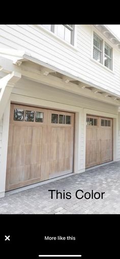 two garage doors with the words this color on them