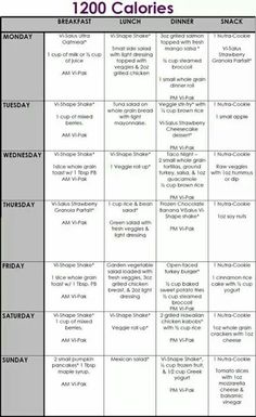 1200 calories Dash Diet Plan, 1200 Calories A Day, Healthy Meal Plan, 500 Calorie, Body By Vi, 1200 Calorie, 90 Day Challenge