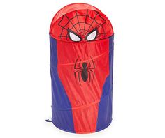 a spider man kite is in the shape of a trash can