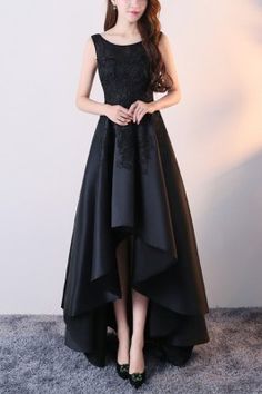 Shop Women Dresses by Occasion - SheProm.com Black Lace Prom Dress, High Low Prom Dress, Black Formal Dress, Party Dress Black, Black Homecoming Dress, High Low Prom Dresses, 파티 드레스, Banquet Dresses, Prom Dresses Sleeveless