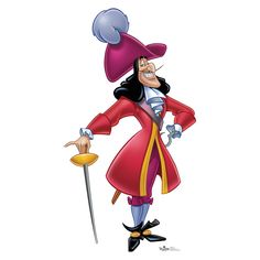 CAPTAIN HOOK Peter Pan Lifesize Cardboard Cutout Standup Standee - Front Captain Hook Peter Pan, Peter Pan Costumes, Cosplay Disney, Cardboard Standup, Disney Evil Queen, Crochet Disney, Karakter Disney