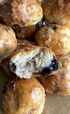 blueberry donuts stacked on top of each other