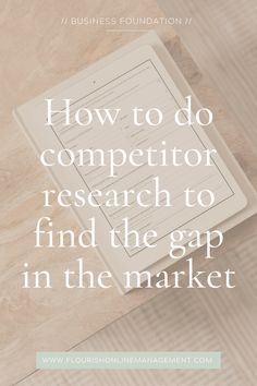 a book with the title how to do competition research to find the gap in the market