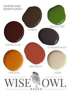 the different shades of paint are shown in this color chart, which includes red, green,