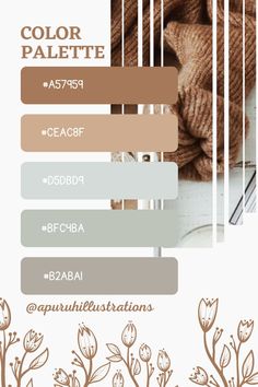 the color palette is brown, beige and white