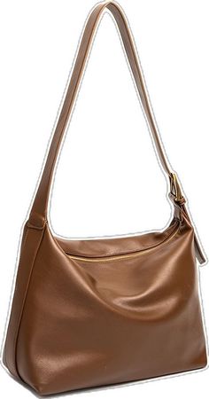 Solid Color Leather Hobo Bag, Leather Hobo Shoulder Bag In Solid Color, Versatile Solid Color Leather Shoulder Bag, Versatile Leather Shoulder Bag In Solid Color, Styles Women, Street Trends, Bird In Bag, Large Bags, Patch Pocket