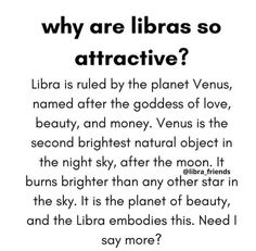 an image with the words, why are libras so attractive? in black and white