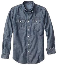 Casual Long Sleeve Shirt With Flap Pockets, Casual Denim Blue Shirt With Pockets, Casual Denim Blue Shirt With Snap Buttons, Casual Medium Wash Shirt With Buttoned Pockets, Casual Fall Shirt With Buttoned Pockets, Washed Blue Button-up Shirt For Casual Gatherings, Casual Button-up Denim Shirt, Casual Denim Collared Shirt, Casual Collared Shirt With Buttons