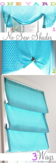 the instructions for how to make an easy window valance with no sew and shades