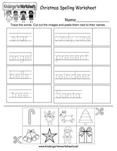 christmas spelling worksheet for kids