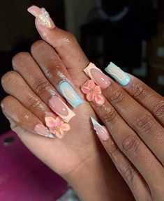 Nail Designs Mid Length, Void State, Bad Nails, Junk Nails, Medium Nails, Pink Ombre Nails, Mode Zara