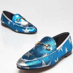 Brand New Ready To Ship Available With Dustbag And Box Luxury Silver Loafers For Galas, Silver Luxury Loafers For Galas, Blue Gucci Shoes, Gucci Loafer Blue, Gucci Blue Formal Loafers, Luxury Multicolor Leather Loafers, Luxury Blue Loafers With Leather Lining, Luxury Blue Leather Tassel Loafers, Gucci Jordaan