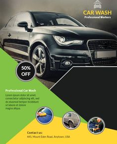 Car Wash Poster with Images Pamphlet Template, Free Psd Flyer Templates, Flyer Free, Poster Template Design, Advertisement Template