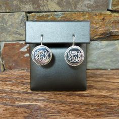 "Monogrammed Earrings Personalized, Sterling Silver Earrings, Engraved Earrings, Gifts for Girls, Bridesmaids Gifts, Wedding, Mothers Day The gorgeous twisted rope detail encircling a classic monogram adds flair to this traditional gift. Hand-crafted from sterling silver on a fixed drop hook for an elegant touch that can be casual or dressy. Measures approx. 3/4\" in diameter and 1\" in length. These earrings would make a lovely gift for holidays, birthdays, anniversaries, gradutions, or as keep Monogram Earrings, Engraved Earrings, Best Gifts For Her, Monogrammed Items, Personalized Monogram, Gifts Wedding, Bridesmaids Gifts, Bride Gifts, Gifts For Girls