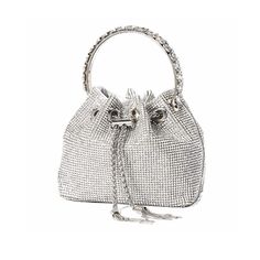 PRICES MAY VARY. CAPACITY - The dimension of this full rhinestone evening clutch is 6.3*5.7*4.1(L*H*W)inch, large-capacity bag, which can put glasses, mobile phones, cosmetics, headphones, keys, cash, cards and so on. GOOD DESIGN - This rhinestone evening bag is a luxurious rhinestone bag with soft fabric lining, sparkly and attractive. Well selected and shiny diamonds are hand-applied on the surface and the handle is also inlaid, In the case of light, it is shiny and beautiful, making you the f Crystal Handbag, Dress Bag, Rhinestone Clutch, Bucket Handbags, White Tote Bag, Clutches For Women, Cocktail Wedding, Bag Silver, Girls Purse