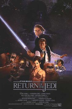 the poster for return to the jedi starring actors from star wars, including luke and leion