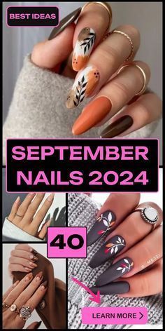 September Gel Nails 2024, Nails September 2024 Trends, Early Fall Nails Designs, Early Fall Nails 2024, Nails September 2024, September Acrylic Nails, September Nail Colors 2024, September Nails 2024, September Nail Ideas 2024