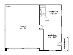 the floor plan for a two bedroom, one bathroom apartment with an attached garage and living room