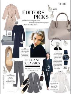 an article in the magazine editor's picks featuring accessories, shoes and handbags