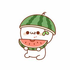 a watermelon is wearing a hat and scarf